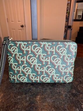 Coach Leather Coin Zip Pouch in Green